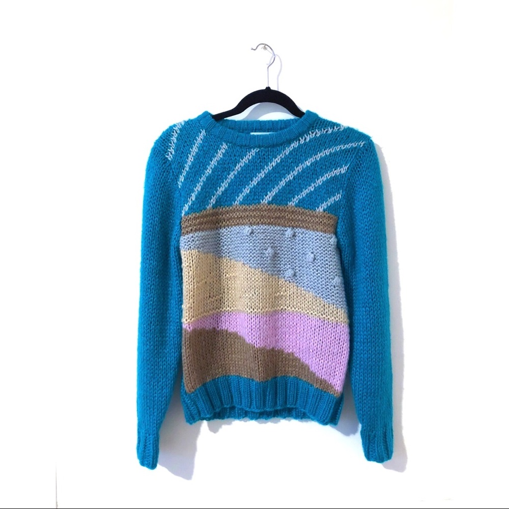 SOLD One of a Kind Vintage handknit Sweater